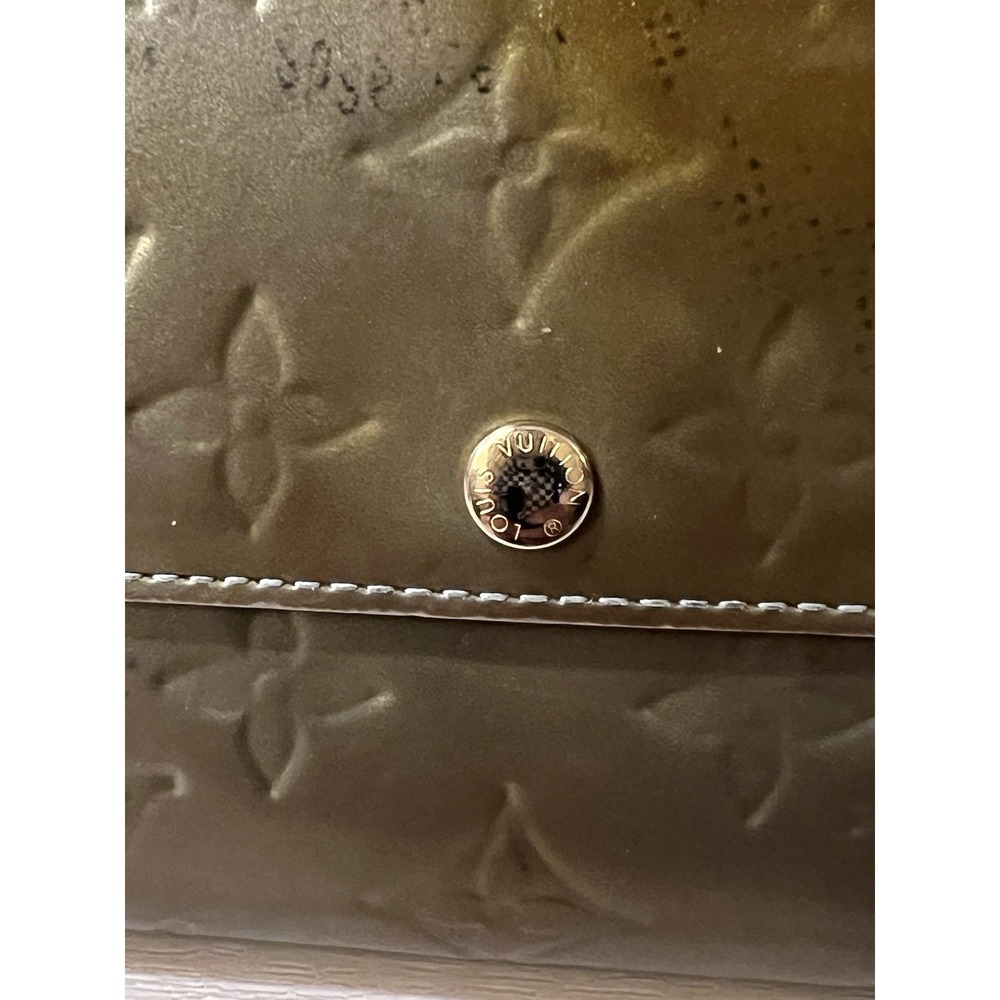 Louis Vuitton Patent Green Monogram‎ Vernis Sarah Wallet Blue Interior Project - Picture 2 of 12